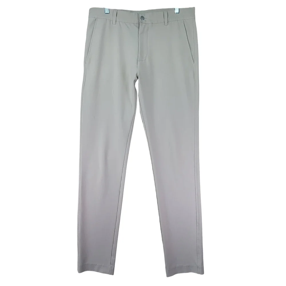 FootJoy Golf Pants Mens 34x33.5 Beige Good Performance Stretch Flat Front
